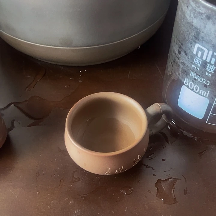 坭兴陶竹节把手茶杯