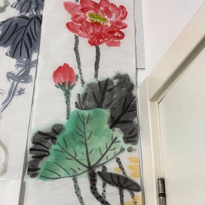 竖款大鱼书画艺术作品
