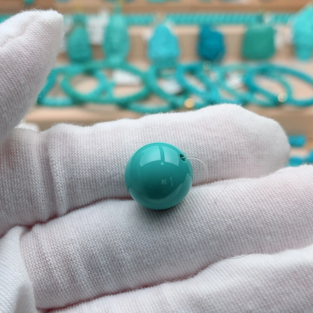 绿松石未镶嵌珠宝奇石12.8mm