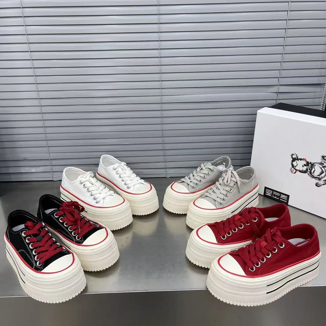 小个子增高厚底帆布鞋女夏装2025新款女鞋圆头舒适百搭休闲板鞋哆