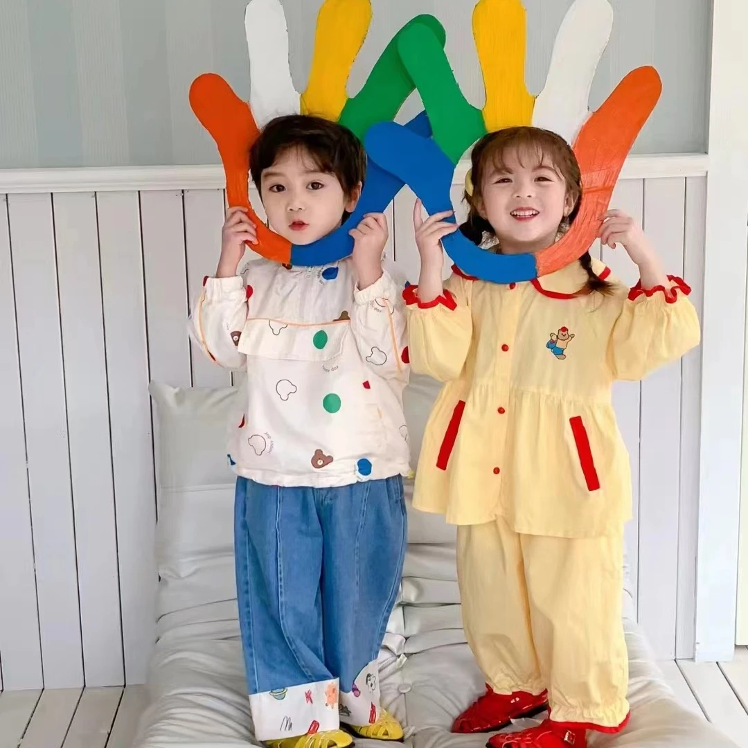 (C103商场货）韩版秋冬男女童2023新款冲锋衣卫衣卫裤