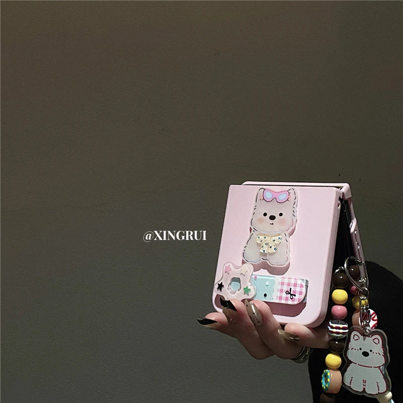 立体西高地小狗发夹支架适用华为pocket2折叠屏手机壳p50pockets