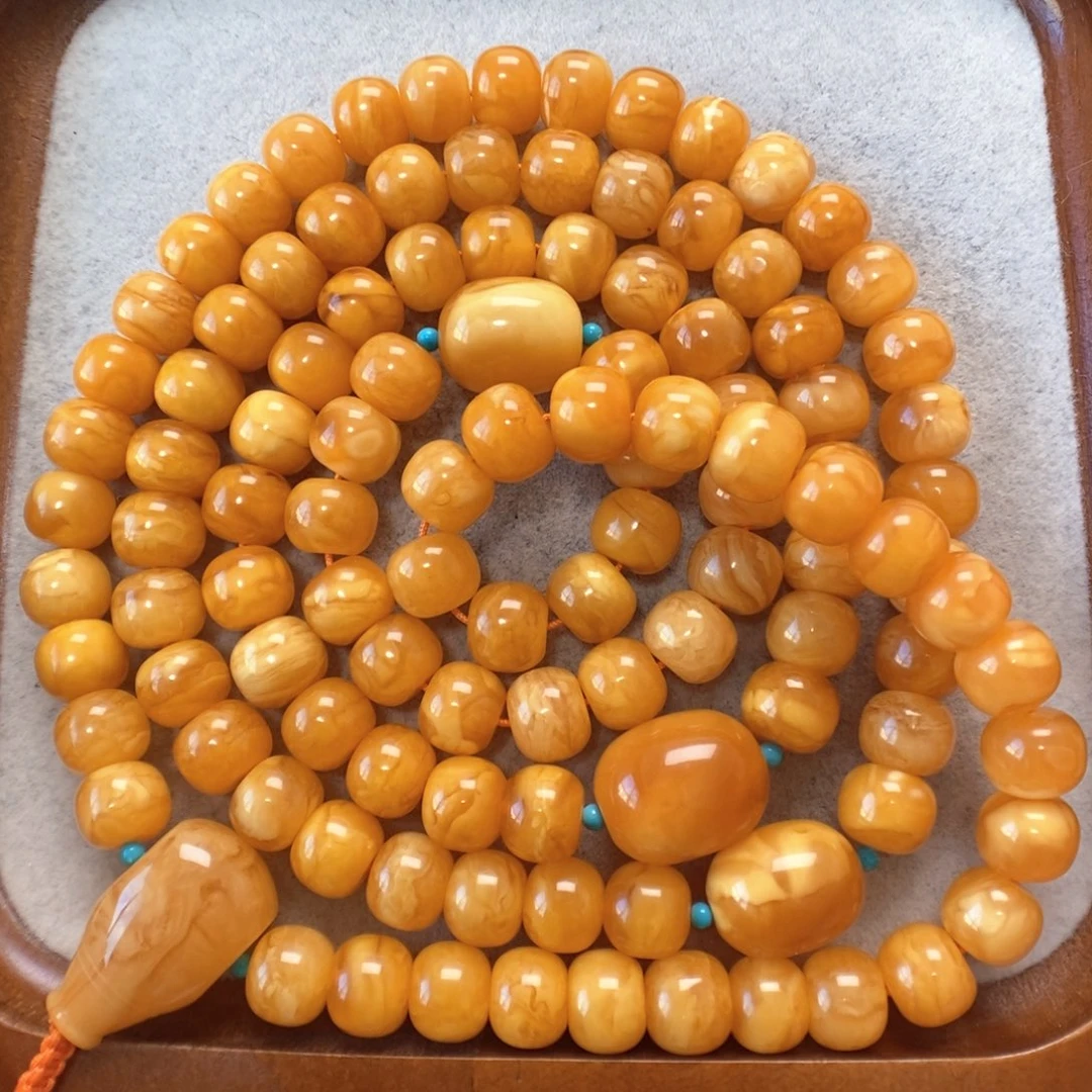 蜜蜡未镶嵌项链108