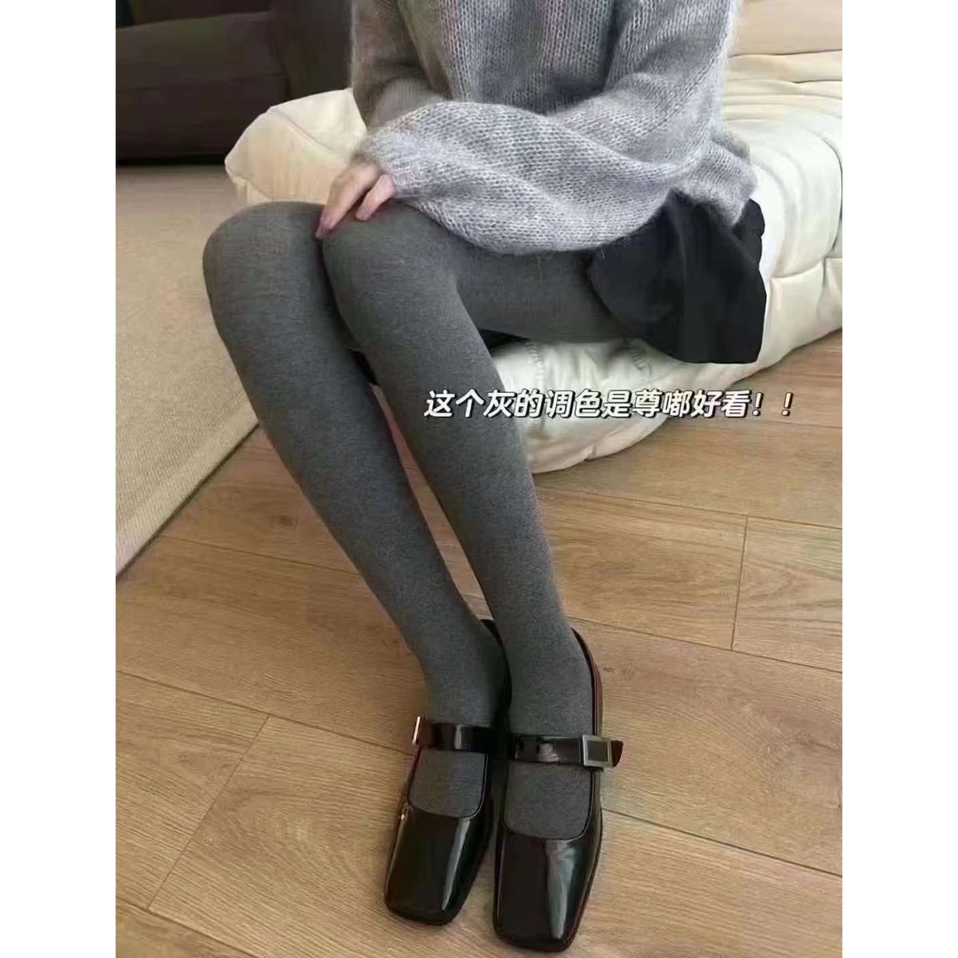 【芳-发热裤】针织秋冬季三分裤加厚保暖打底裤加绒好看薄款裸感