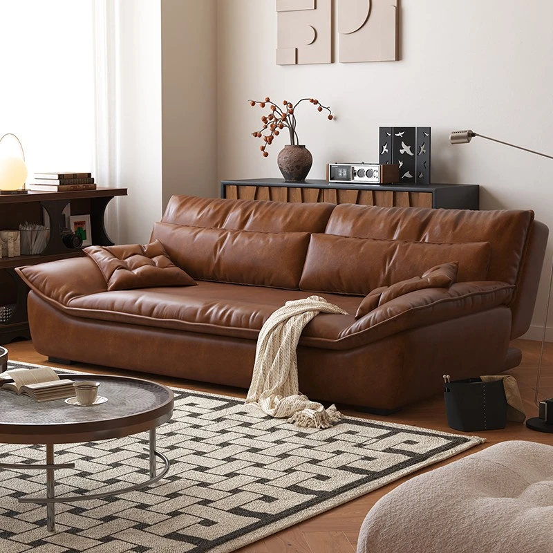 帆船沙发床一体折叠两用油蜡皮多功能可折叠法式折叠沙发床