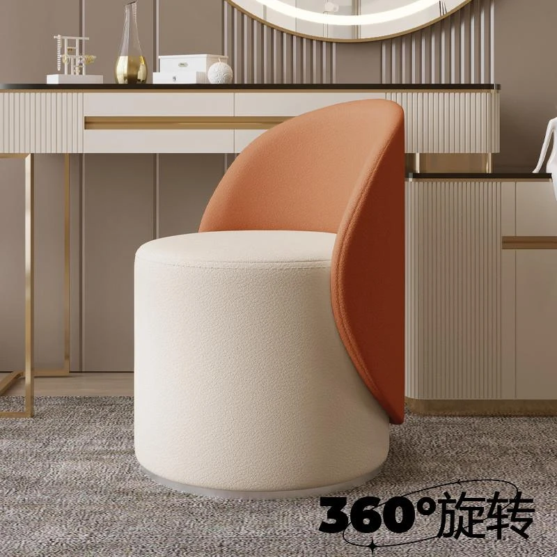 卧室化妆凳梳妆凳简约靠背美甲凳子家用网红ins化妆椅可旋转圆凳