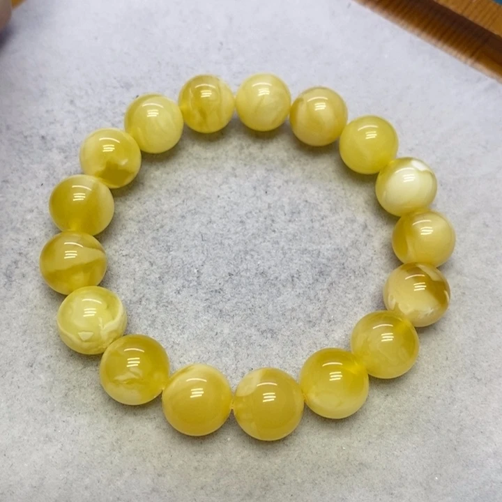 蜜蜡裸石未镶嵌手串