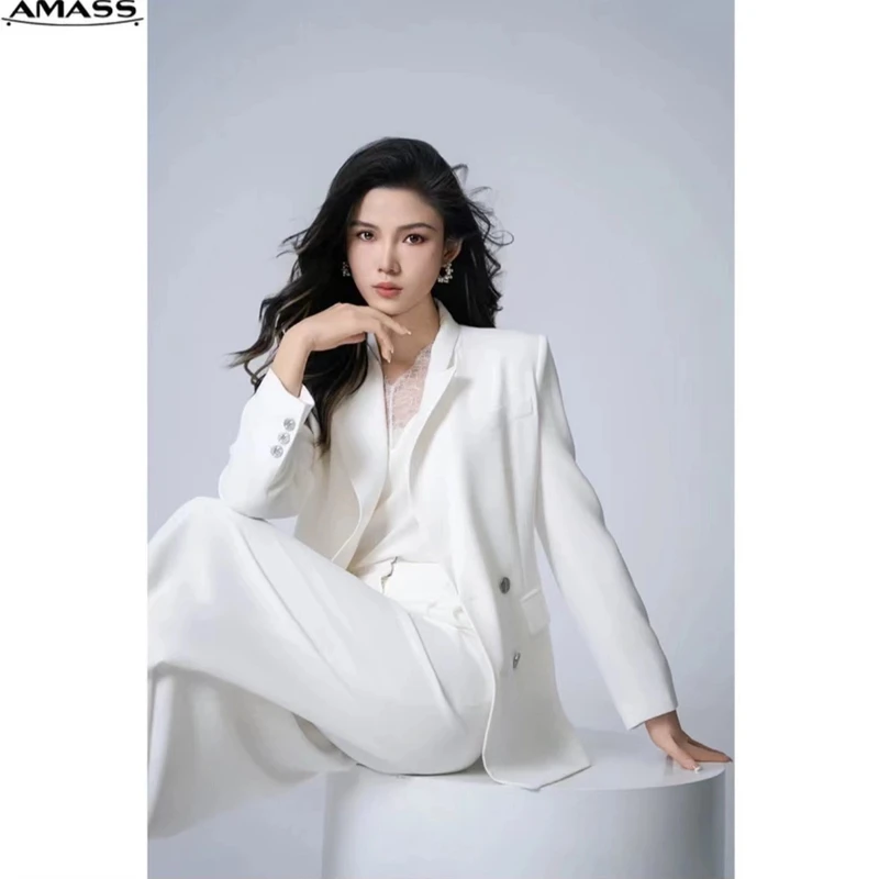 AMASS/阿玛施时尚百搭经典双排扣显瘦气质通勤西装女士5400773