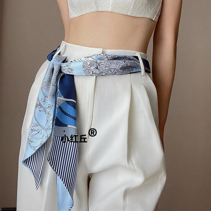 腰带丝巾女搭配衬衫绑发带扎头发丝带头巾小长条夏季薄款2025新款