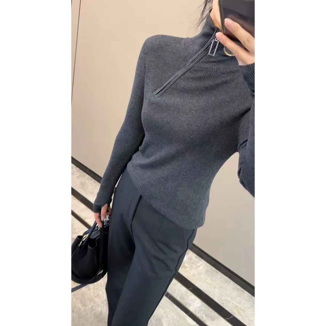 女装2025冬季针织休闲风长袖厚款毛针织衫休闲打底衫百搭套头毛衣