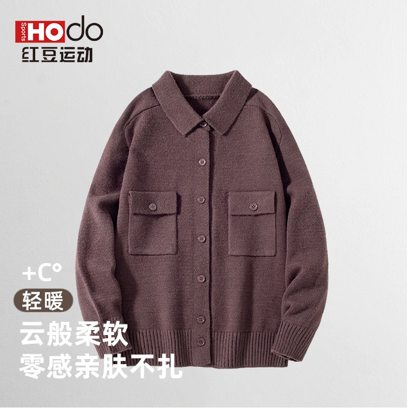 常规长袖针织衫衬衫领秋冬休闲运动针织衫