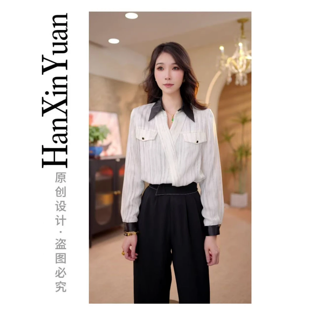 原版正品 XG1805秋季长袖新款洋气简约优雅宽松上衣时尚百搭衬衫