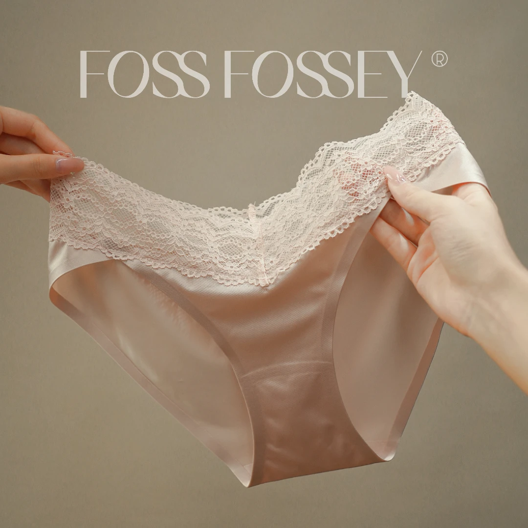 「F」柔雾丝滑*缎面蕾丝舒适内裤无痕一片式三角裤性感简约纯色