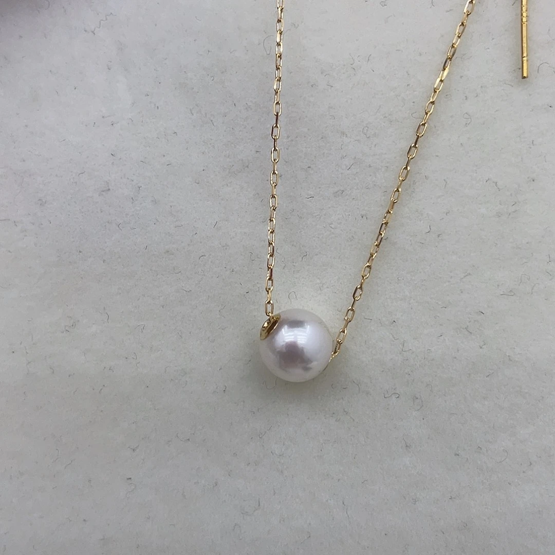 18K金镶嵌吊坠(赠链)海水珍珠