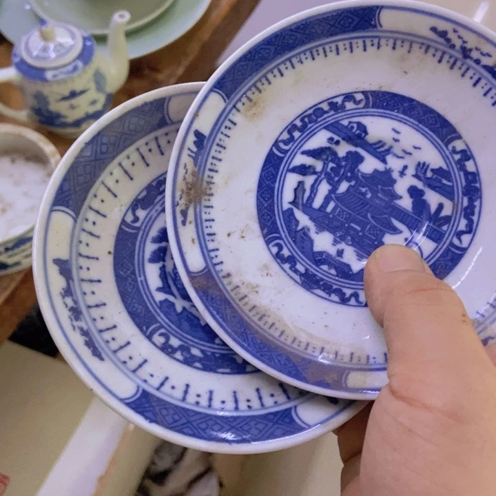 摆件2个12厘米梧桐小碟子