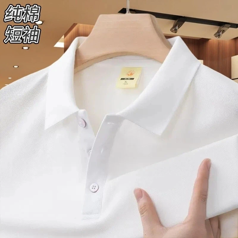 【港澳撤柜】100%纯棉男士宽松透气polo衫T恤短袖夏季薄款休闲半袖