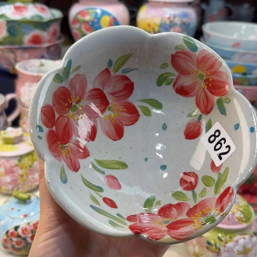 瓷片景德镇手绘高温釉下彩陶瓷茶具