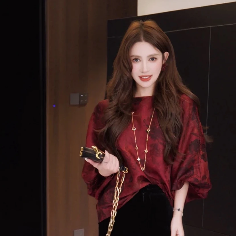 G. yatong/郭彦定制国风复古灯笼袖衬衫上衣早秋气质DD1211