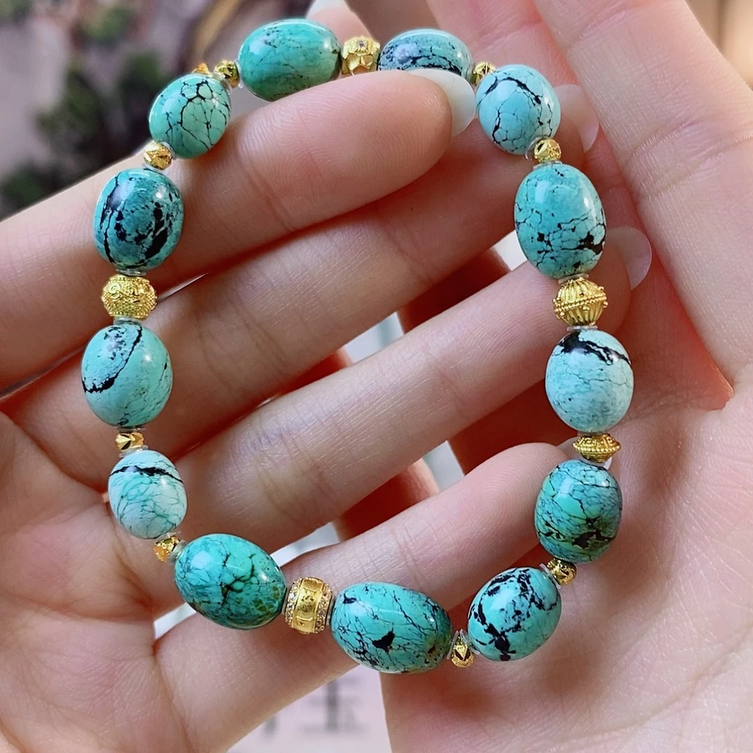 绿松石银S925镀金镶嵌珠宝奇石