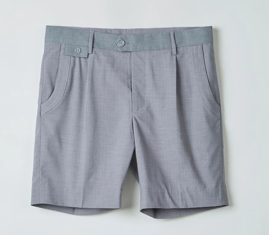 DEPO2372男士夏季短裤时尚休闲百搭简约舒适纽扣装饰直筒短裤