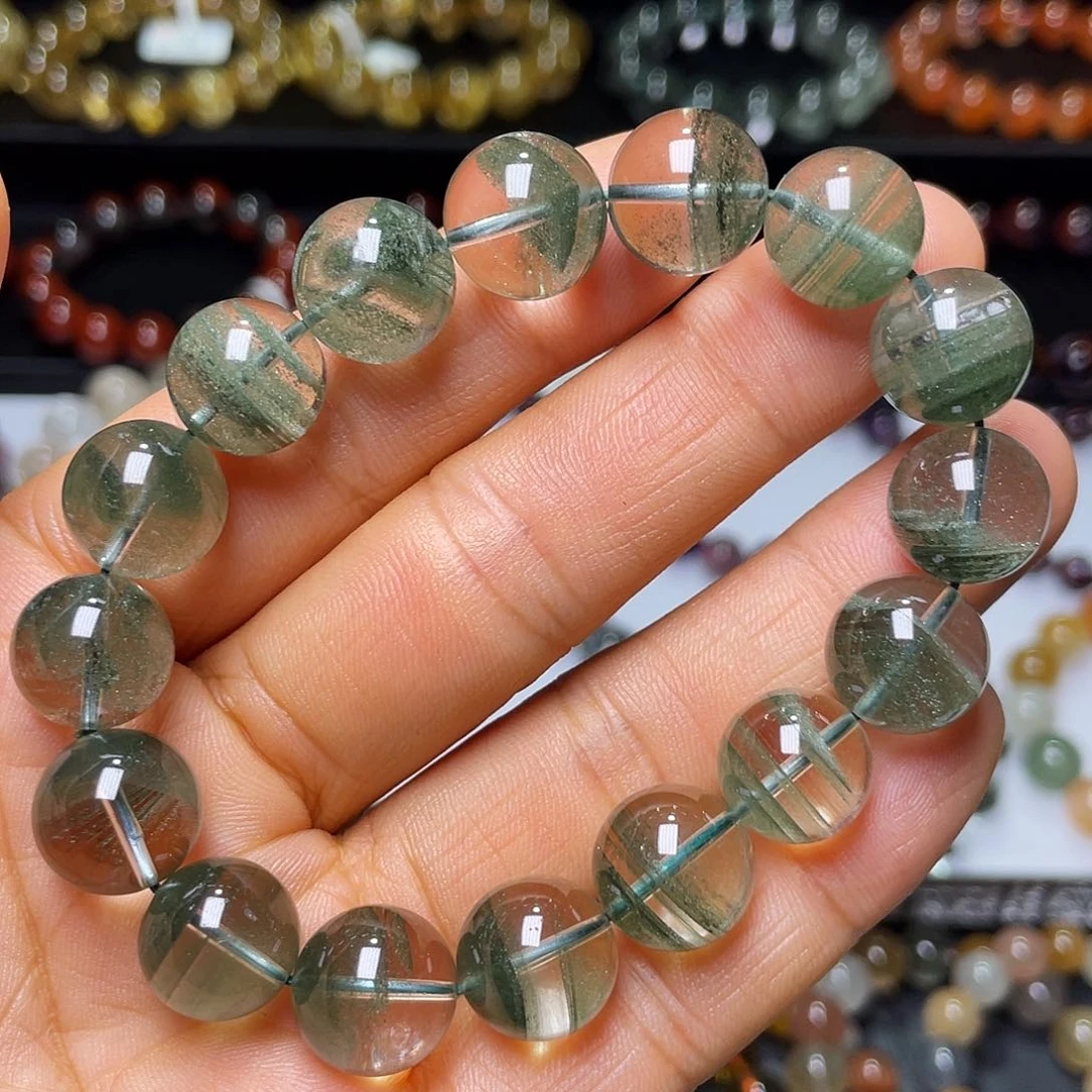 水晶手链未镶嵌巴西绿幽灵13m