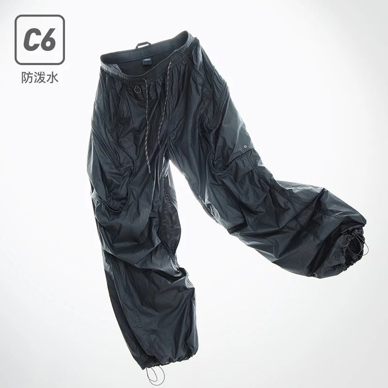 NothommeBLUE蓝岐金属尼龙户外工装裤女防泼水徒步褶皱休闲长裤潮