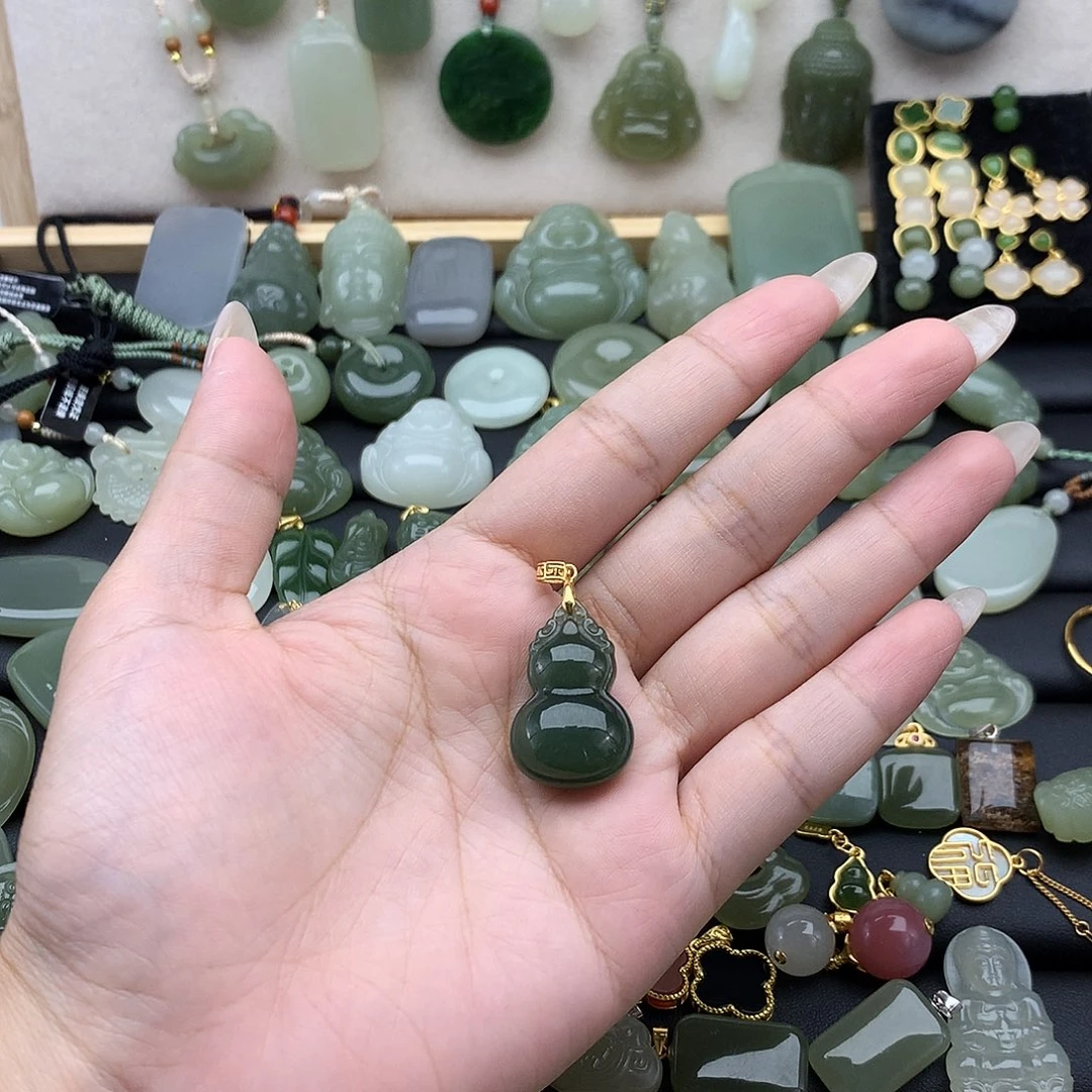吊坠(不含链)银S925镶嵌和田玉