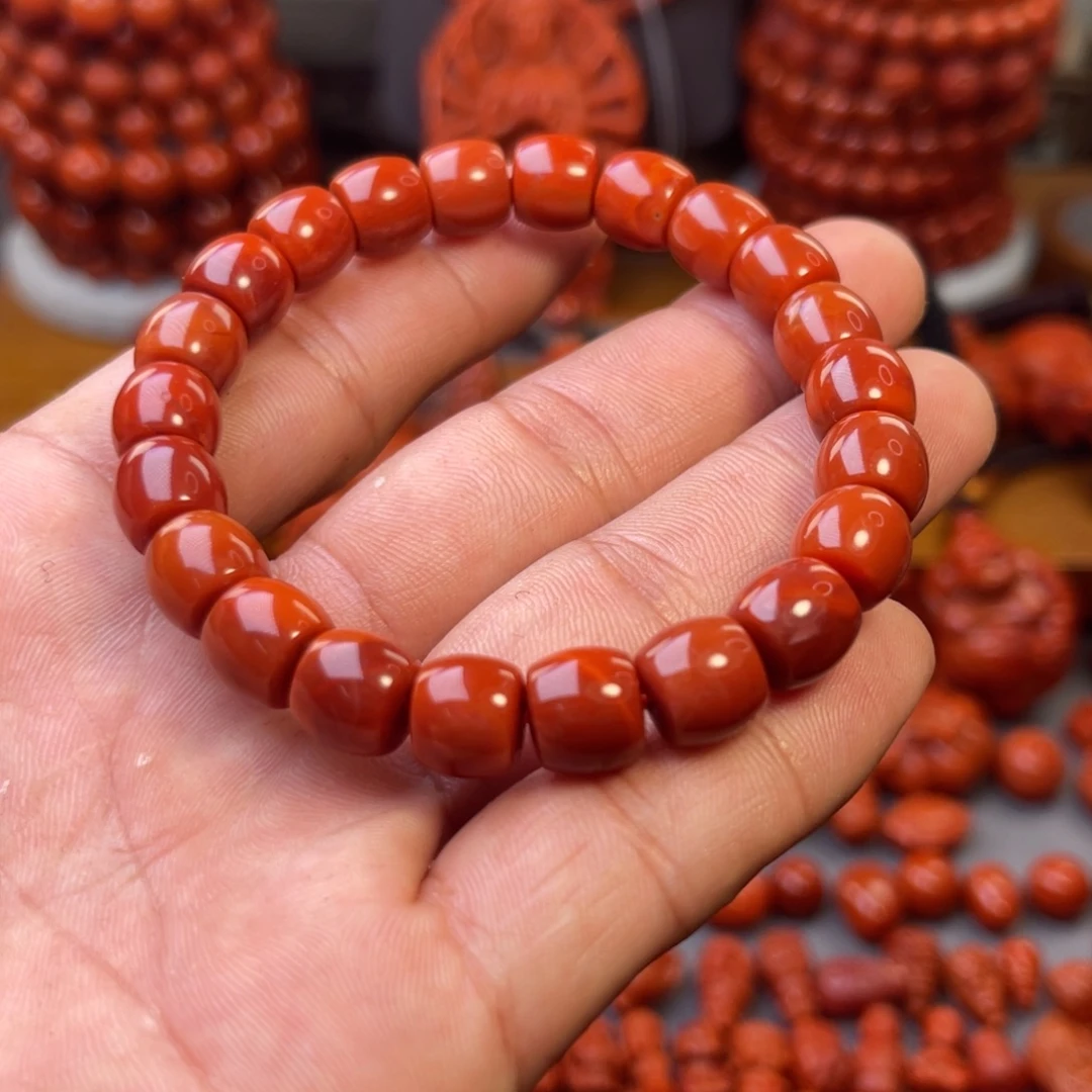 南红玛瑙未镶嵌川料精工直切手串卡9➕