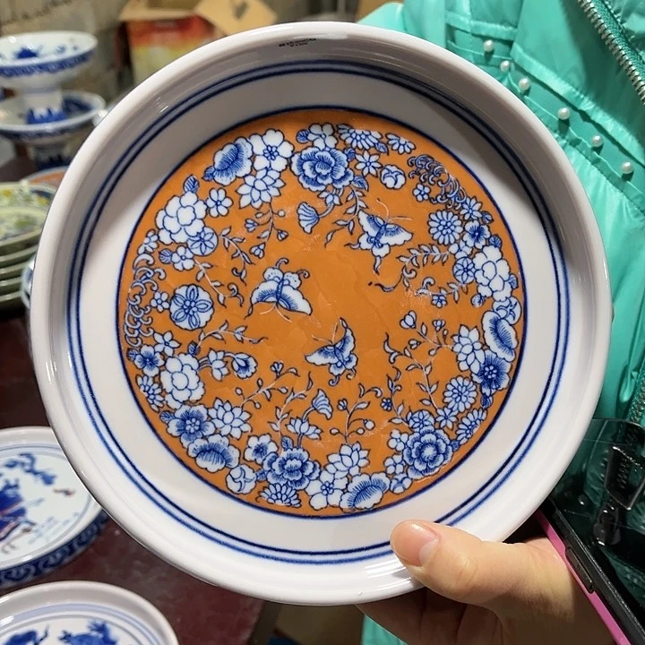 瓷片///////景德镇陶瓷茶盘。红。