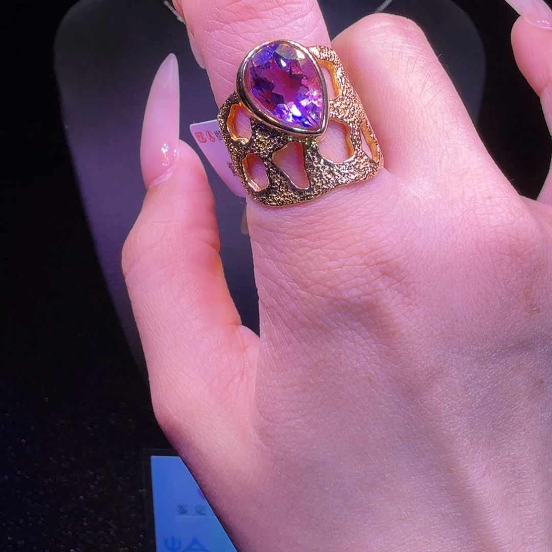 银S925镶嵌戒指水晶