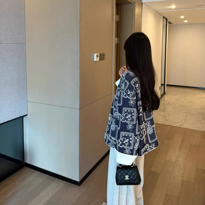 重工描边珠片绣国风新中式软牛仔设计感韩版百搭上衣外套女 9660