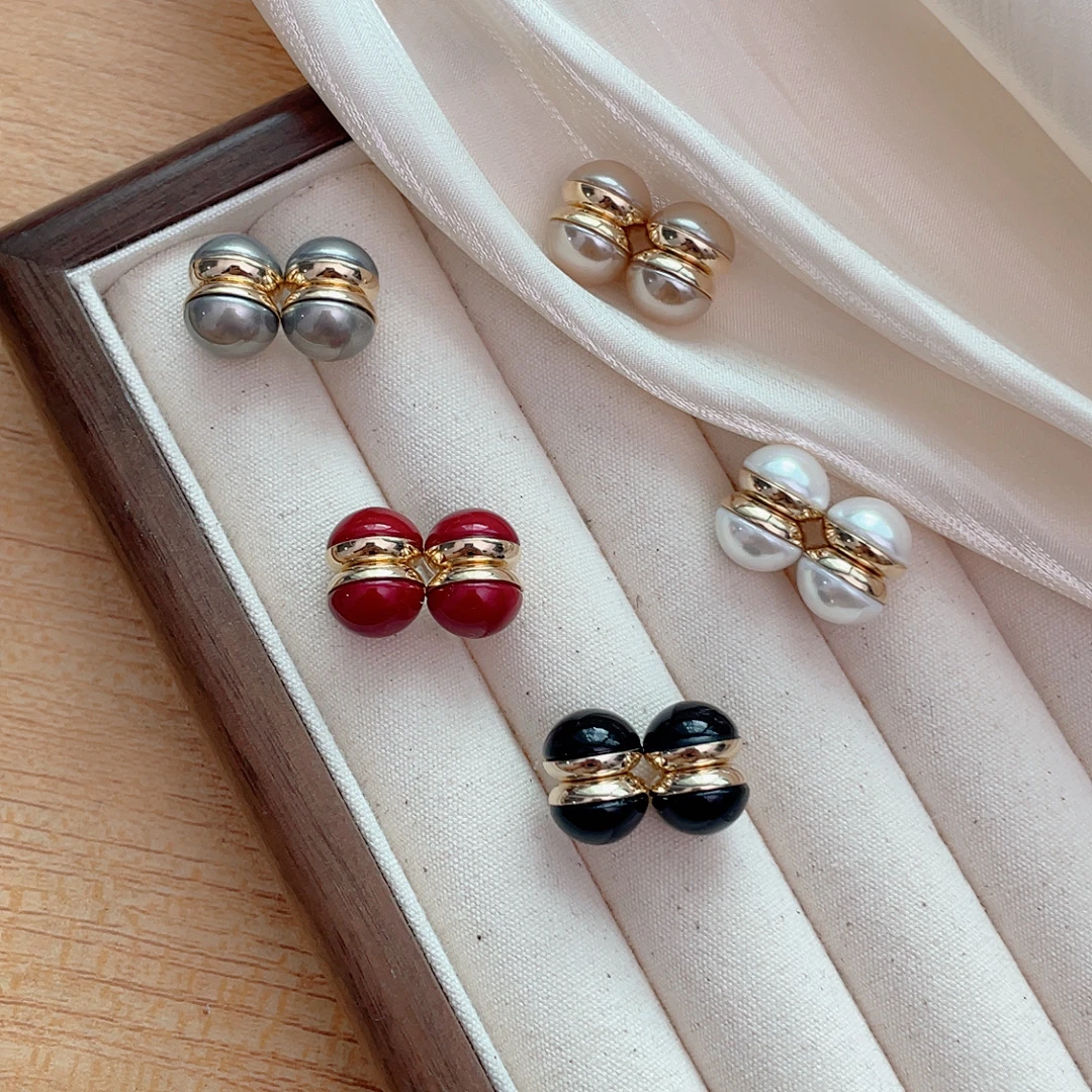 铜合金仿珍珠耳饰 无耳洞轻奢珍珠磁吸力耳夹无痛吸铁石百搭耳钉