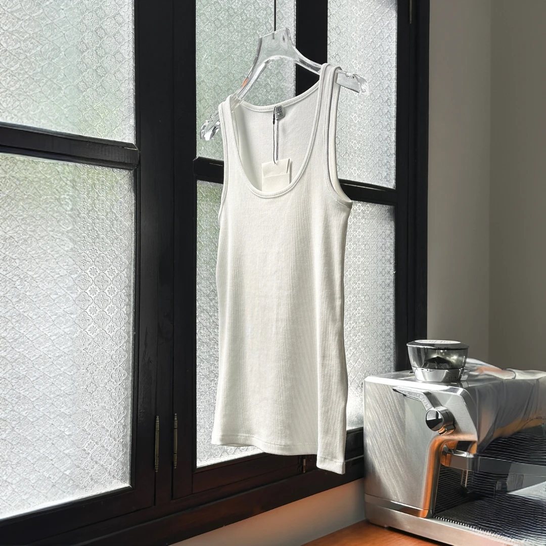 Eva‘Y|“显瘦白色背心内搭打底”高支精梳夏季U领修身背心无袖舒适