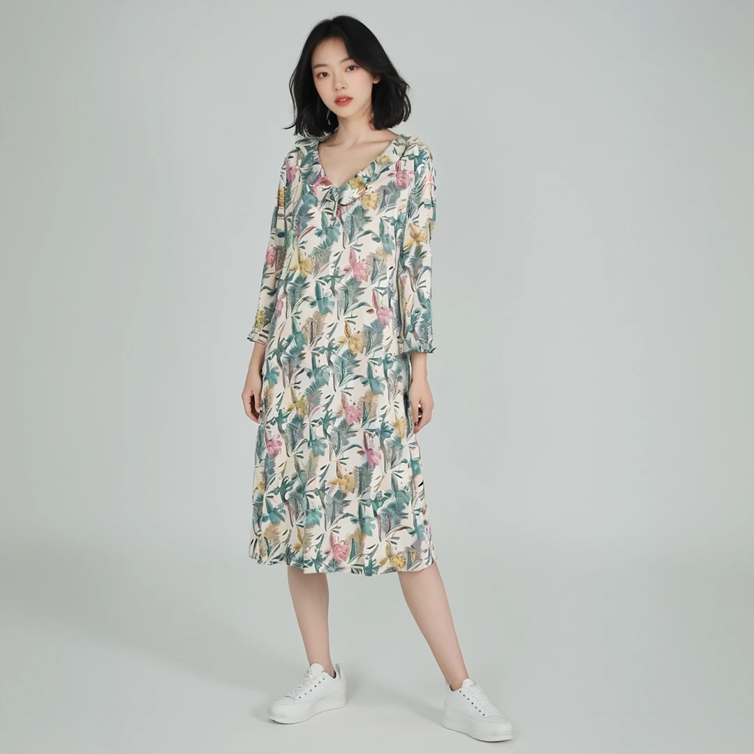 新款中长款蚕丝打底裙大码气质过膝荷叶边长裙