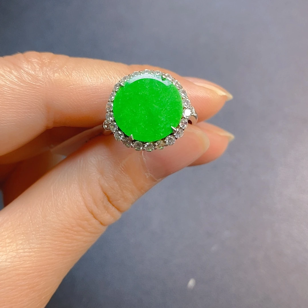 翡翠银S925镶嵌戒指