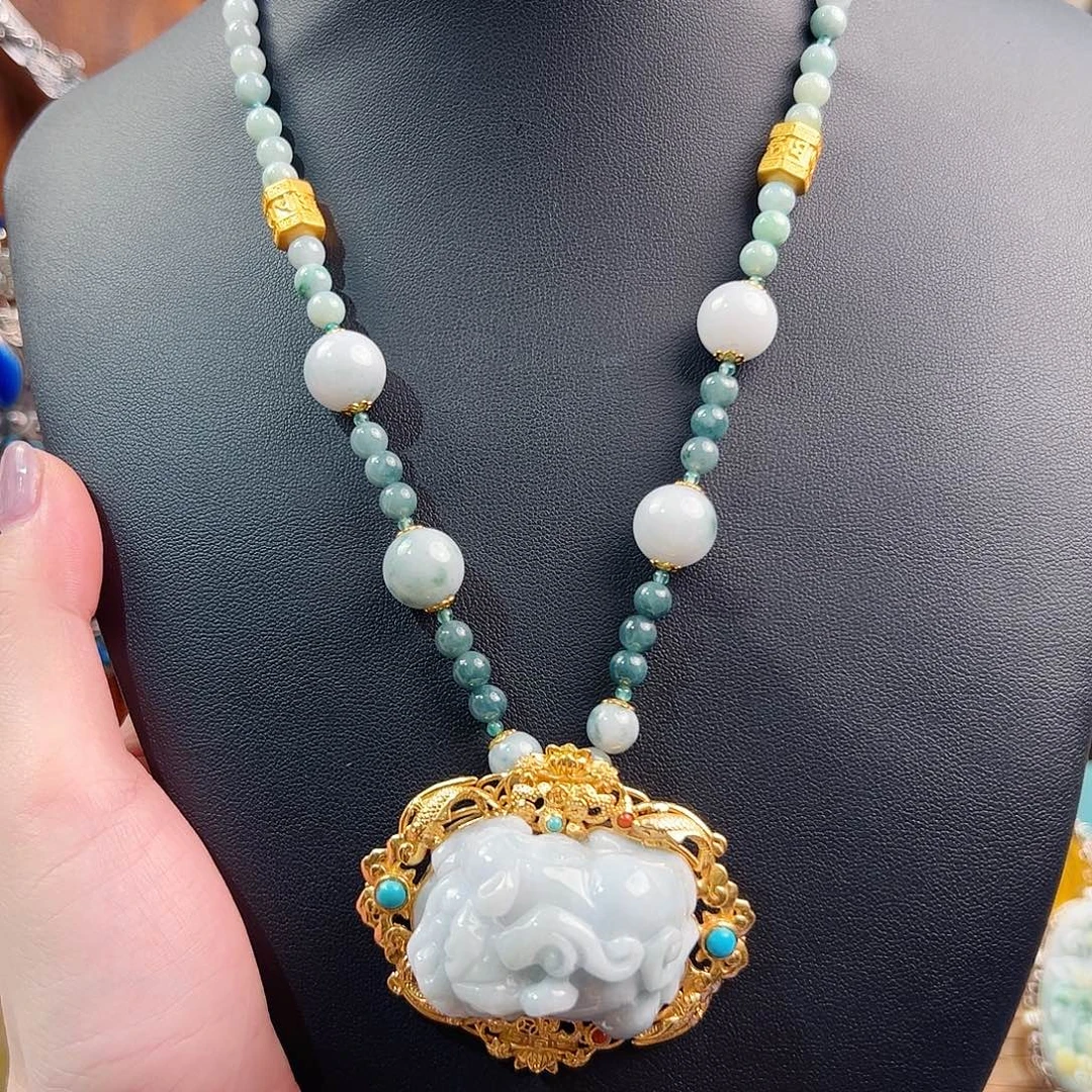 翡翠未镶嵌项链项链