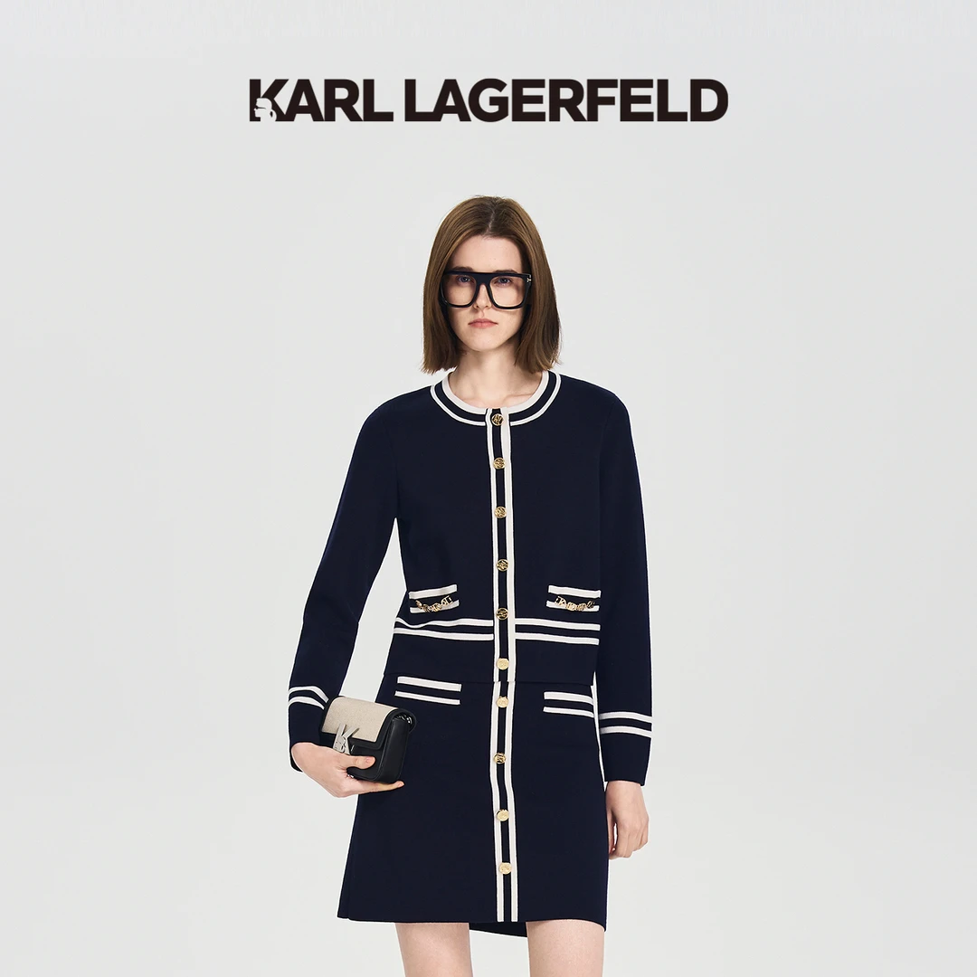 【官方】KARL LAGERFELD卡尔拉格斐秋季新款羊毛开衫老佛爷M26E2214