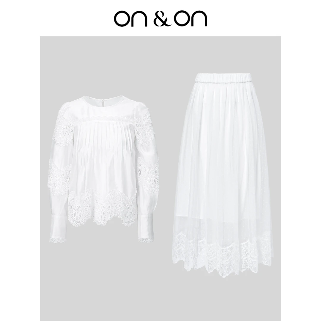 ON&ON/安乃安春季新款法式浪漫镂空蕾丝时尚拼接套装-N3SW7002106
