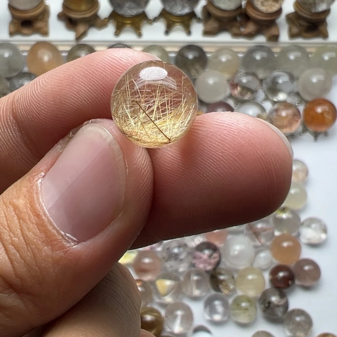 水晶珠宝半成品未镶嵌发金球