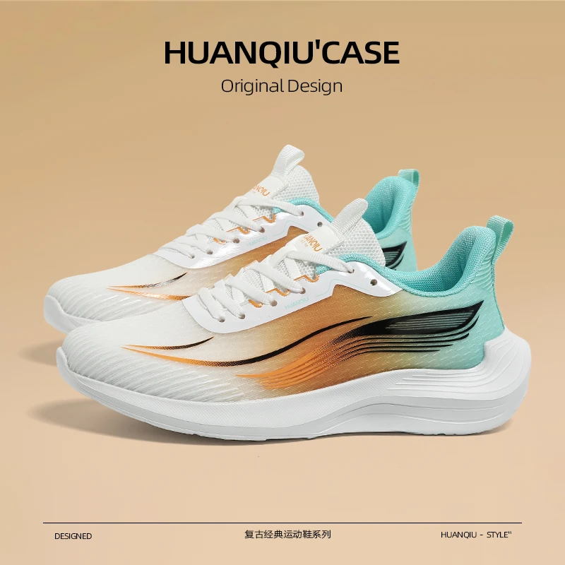 环球厚底运动鞋男款2025新款夏季经典软底轻便减震网面透气跑步鞋