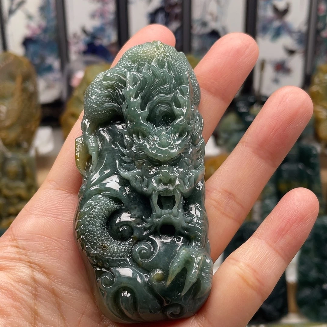 翡翠未镶嵌颈饰天然翡翠a货龙