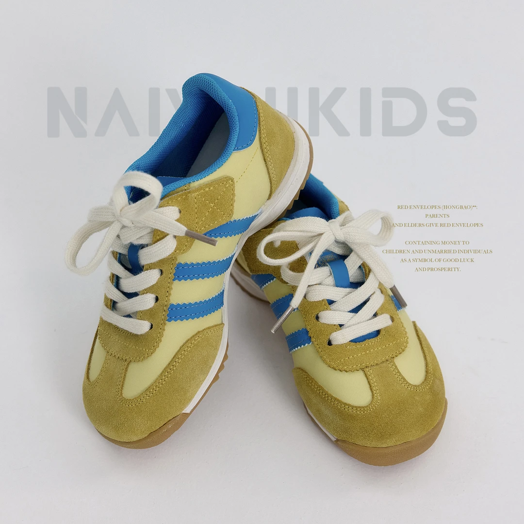 定制德迅4】女童运动鞋2025新款撞色百搭休闲中大童鞋子X470