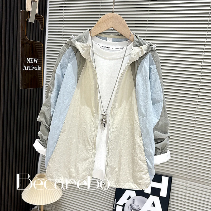 130-180【淏妈原创】UPF50+青少年夏季防晒衣男童防晒服大童空调服