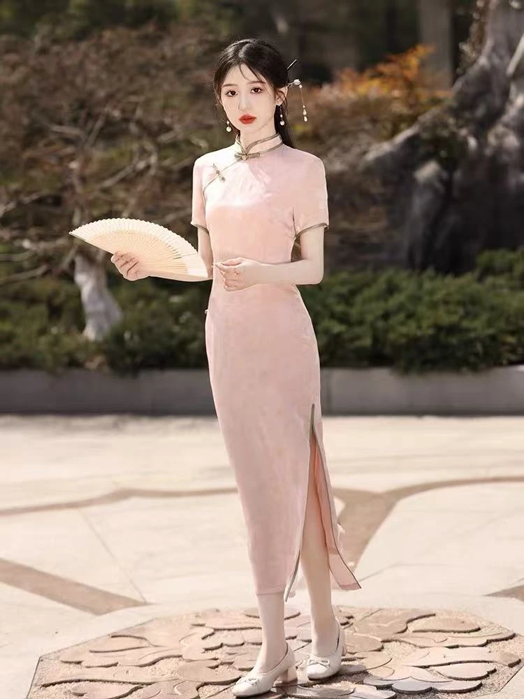 唐乾苏工旗袍 新中式设计师改良减龄显瘦旗袍 按编号拍