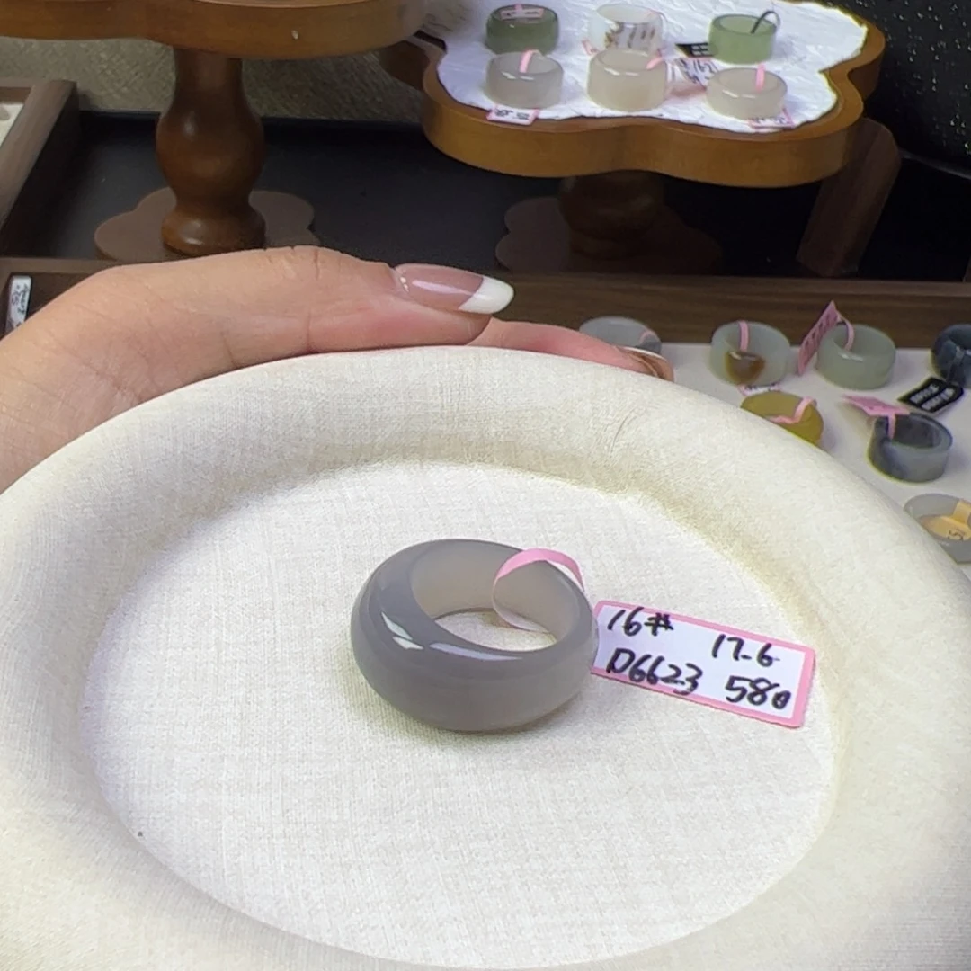 和田玉戒指未镶嵌内径17.6