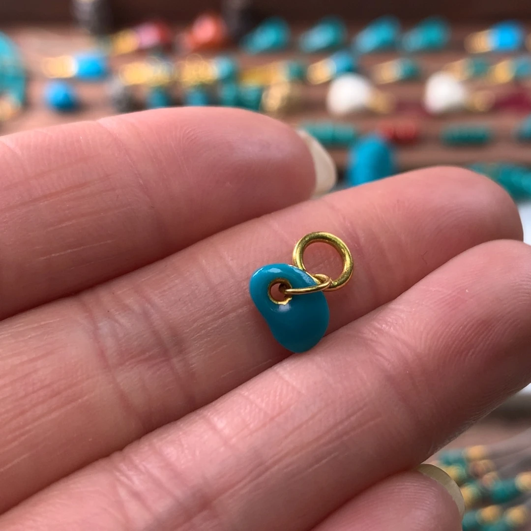 绿松石侧挂18K金镶嵌美*