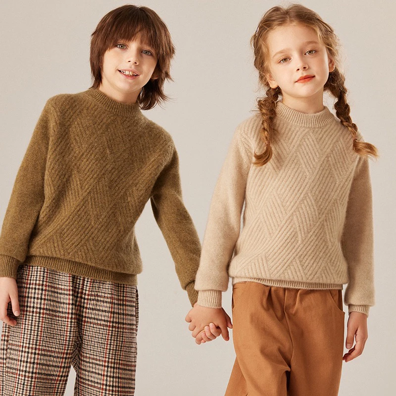 儿童款席编加厚套头羊绒打底衫 xt 915