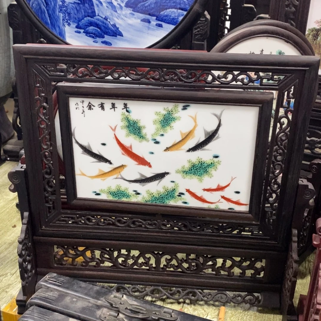 瓷片38*41 景德镇瓷板画柴窑烧制