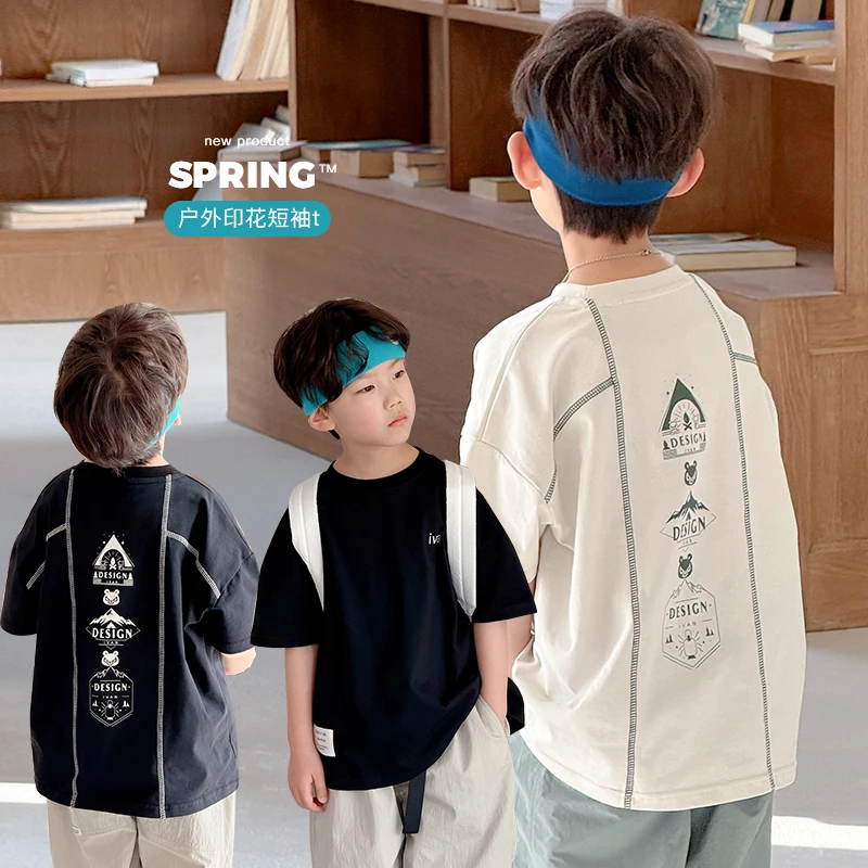 春装新品【探险家】ivan家童装2025新款男童春印花T恤 杨 DZ4540