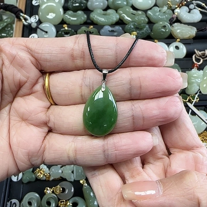 和田玉银S925镶嵌吊坠(不含链)